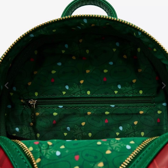 RARE Loungefly Disney Big Hero 6 Baymax Holiday Plaid Light-Up Mini Backpack - Picture 3 of 5